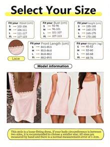 1 pieza Vestido mini elegante de unicolor con encaje de tela tejida y volante en el bajo, vestido de playa para mujer para primavera/verano - Rosa Pálido - Ver 7