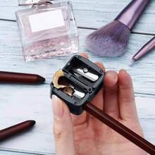 Dual Hole Pencil Sharpener, Stainless Steel Blade, Plastic Protective Cover, Waste Collector And Cleaning Tool, Manual Pencil Sharpener, Back To School Essential - Multiple Styles - View 2