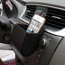Car Air Vent Storage Box, Exquisite Rhinestone + Durable Leather Material, Hanging Design, Phone And Sundries Can Be Placed Freely - Car Air Vent Storage Box - View 7