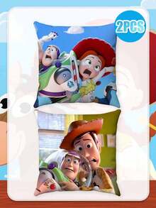 Disney 全角色閣樓場景正方形抱枕套，親膚柔軟聚酯纖維裝飾靠墊套，隱形順滑拉鍊易拆卸可機洗，HD溫馨木質閣樓全角色團體印花，抗褪色耐污面料 - 多款 - 查看 16
