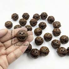10/5件裝生鏽金屬鄉村風南瓜傑克燈飾手工鈴鐺裝飾品，適用萬聖節、秋季、感恩節手工花環 - 多色 - 查看 4