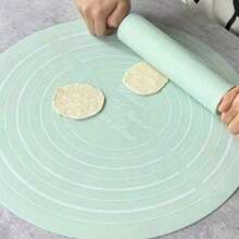 1套高品質滾筒擀麵棍與不沾矽膠烘焙墊－家用廚房必備烘焙工具，木柄設計，易清洗矽膠墊，讓烹飪體驗更輕鬆，含滾筒擀麵棍 - 彩色 - 查看 3