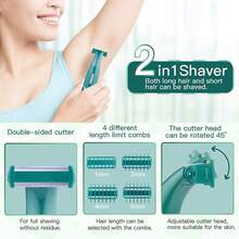 Hatteker 1pc USB Rechargeable Wet & Dry Hair Trimmer With Digital Display, Unisex Full Body Hair Grooming Tool - Multi-color - View 8