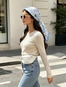 1 Elegant Daily Street Women's Headscarf, Waist Accessory, Beach Towel, Temperament Headband, Suitable For Daily Wear - Multicolor - View 2