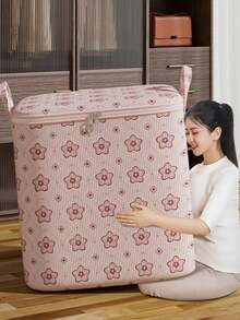 可折疊衣物收納盒附手把，大容量透氣衣櫥收納袋，加強型便攜拉鍊收納袋，適用於毛毯與床上用品，省空間，適合臥室與居家使用 - 彩色 - 查看 2