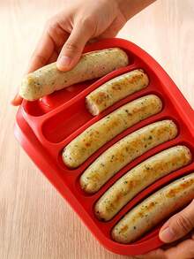 Silicone Sausage Mold With Lid, Non-Stick Sausage Making Mold, Food Storage Box, Multi-Functional Cartoon Cake Tool, Essential Sausage Set For Homemade Burgers And Hot Dogs, Party And BBQ Use - Multicolor - View 5
