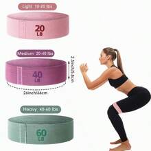 1pc Yoga Resistance Band, Polyester Blend, Medium Resistance, Mixed Colors, Perfect For Pilates, Rehabilitation, Fitness And Home Workout - Multicolor - View 2
