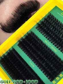 15 Rows 290 Pcs 5D Individual Lashes 60D 80D 100D D Curl 10-16mm Thick Fluffy Mixed Cluster Lashes DIY Makeup For Daily Use - 查看 5