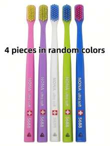 3pcs Pink Swiss Curaprox Ultra Soft Style Family Set, Meets Daily Oral Care Needs For The Whole Family, Practical And Cost-Effective Toothbrush Holder, Random Color, Small Head Design, Odorless, Gum Protection, Gentle And Non-Damaging To Teeth, Travel Set, Adult Manual Toothbrush Set, Gum Protection And Interdental Cleaning, Multi-Color Assorted Brushes - Multicolor - View 15