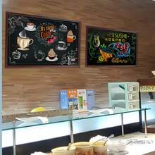 Wooden Frame Stand Bar Counter Blackboard, Desktop/Standing Advertising Board, Home Decoration Message Board - Square - View 1
