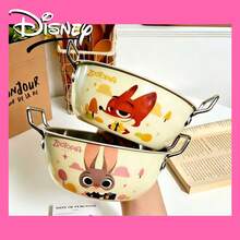 Disney Zootopia Cute Animal Print Stainless Steel Bowl, Stainless Steel Double Handle Dining Tableware - Multicolor - View 3