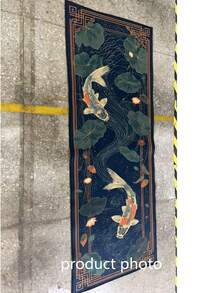 1pc Dark Green Lotus Fish Pond Floor Mat, Large Carpet, Welcome Mat, Long Runner, Floor Mat, Outdoor Doormat, Kitchen Rug, Home Decor, Front Door Mat, Area Rug, Outdoor Mat, Home Decor, Area Rug, Garden Carpet, Washable Rug - Multicolor - View 5