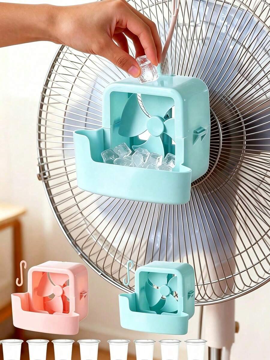 1 Set Portable Spray Cooling Fan, Lightweight Plastic Design, Clip-On Hands-Free Operation, Dual-Chamber Cooling Technology, Quick Cooling Without Electricity, Suitable For Home/Office/Outdoor/Travel, Easy Installation - Multicolor - View 1