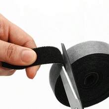 1 Roll - 500cm Black Multi-Purpose Cable Tie - Durable Cable Management Ties For Home, Office, And Electronics | Easy-To-Use Cable Management For Computers, TVs, Etc. | Reusable Cable Management Ties | Made Of Plastic - Multiple Styles - View 4