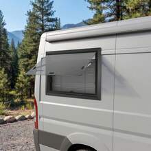 60*45cm RV Right Angle Outward Sliding Window, Equipped With Built-In Screen Mesh And Sunshade Blind, Universal Replacement Window For Camper, Trailer And Motorhome Exterior Installation - Black and White - View 4