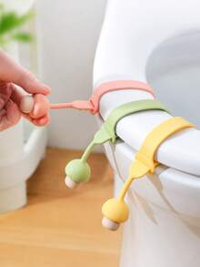 8pcs Set (4 Toilet Lid Lifters And 4 Hooks) Mushroom-Shaped Toilet Lid Handles With Non-Slip Grip, Anti-Dirt Handles For Toilet Lids, 4 Colors - Multi-Functional Convenient Bathroom Accessories, Keep Hands Clean - A - View 1