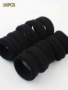 10 piezas de coleteros extra anchos y gruesos, bandas elásticas para fijar la coleta alta, coleteros de toalla esponjosos y elásticos que no dañan el cabello, accesorios para el cabello de mujer. Herramientas de peinado. - Multicolor - Ver 10