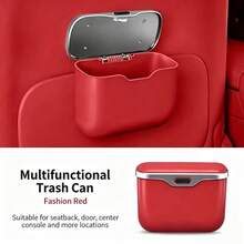 Multifunctional Car Trash Can, Ultra-Fine Fiber Leather, ABS Material, Non-Deforming, Suitable For 99% Of Car Models, Dry And Wet Use, Space-Saving, Non-Destructive Installation, Automatic Storage, Travel Essential, Minimalist Trash Can - Multicolor - View 10