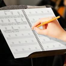 A4 Large Size Thickened Guitar Music Composition And Practice Tablature Notebook, 50 Sheets/100 Pages, Guitar Tablature Notebook With Blank Chord Diagrams, Cover Inside With 56 Common Guitar Chord Diagrams - Black - View 7