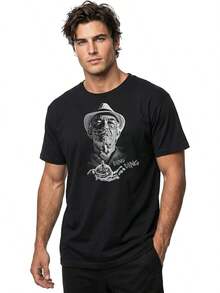 Summer Outfit For Men, Men's  T-Shirt Black - 黑色 - 查看 4
