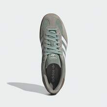 Adidas Originals GAZELLE INDOOR Leather Fashionable Comfortable Low-Top Sneakers Unisex Green-Grey - Greenish-gray - View 8