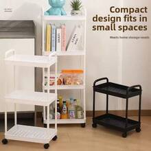 1pc Multi-Layer Pull-Out Storage Cart, Divided Storage, Flexible Pull-Out Design, Easy Assembly, Heavy Duty, Waterproof & Moisture-Proof, Easy To Clean, Space-Saving, Open Design, Suitable For Kitchen, Bathroom, Living Room, Bedroom And Other Spaces - Multicolor - View 3