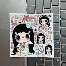 Cute Little Jade Yuy Cartoon Creative Stickers, Ins Style Japanese Retro Stickers, DIY Decoration Essential For Phone, Tablet, Planner, Camera, Laptop, Student Planner Material, Gift For Best Friend - Multicolor - View 6
