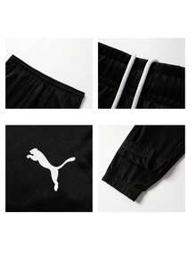 Puma Men's Soft Knit Long Pants TeamRISE Poly Training Pants Minimalist Lightweight Comfortable Soft 657390-03 - Black-puma White - View 10
