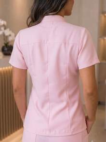 Blusa scrub manga tulipa - Rosa Bebê - Visão 5