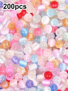 4mm 200pcs Cat Eye Glass Seed Beads, Colorful Round Spacer Beads For Jewelry Making DIY Bracelets, Necklaces, Earrings Handmade Accessories - Cat's Eye - View 9