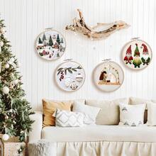 1 Set DIY Christmas Embroidery Kit, Handmade Embroidery Beginner Set, Cross Stitch Floral Pattern, Christmas Decor, Bedroom Living Room Winter Handmade Decoration, Sewing Practice, Hanging Ornament Holiday Decoration, Personalized Gift, Home Craft Activity - Multiple Styles - View 7