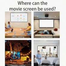 Projector Screen 60 Inch, 84 Inch, 72 Inch, 100 Inch, 120 Inch, 150 Inch, Portable Foldable Projection Screen 16:9 4K 3D Indoor/Outdoor Movie Screen, Suitable For Home Theater, Camping And Entertainment Activities - Milk Silk Style - View 9