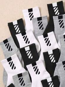 5/10/20 Pairs Kids Twill Street Style Socks, Back To School Season, Autumn, Short Socks, Girls Socks, Boys Socks, First Day Of School - Multicolor - View 4