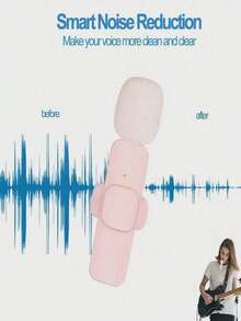 Mikrofon Lavalier Nirkabel Warna Pink, Mikrofon Jepit Mini Portabel Frekuensi Ganda 2.4GHz, Pasang dan Mainkan dengan Peredam Kebisingan Otomatis dan Baterai Isi Ulang 60mAh, Cocok untuk Perekaman Video, Siaran Langsung, Wawancara, dll. - View 7