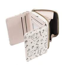Japanese Style Compact Slim Card Holder With Multiple Slots, Anti-Demagnetization Card Case, Portable Cute Cat Print Coin Purse - Black - View 8
