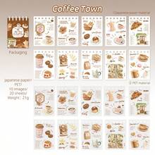 20 Sheets/Bag Stickers, Town Slow Travel Series, Vintage Life Small Objects Stickers, Two Different Materials, Scrapbook Supplies, Notebook Accessories, Used For Decorating Cards, Photo Frames, Computers, Phone Cases, Water Cups, Magazines, Stationery Boxes, Suitcases, Desktop Decoration Stickers - Sticker - View 11