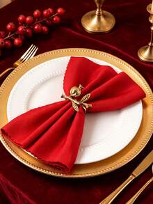 2/4/6 buah Cincin Serbet Motif Delima, Cocok untuk Dekorasi Meja Pesta Pernikahan, Pesta Liburan, Hari Valentine, Hari Thanksgiving, dan Hari Ibu. - MultiWarna - View 5