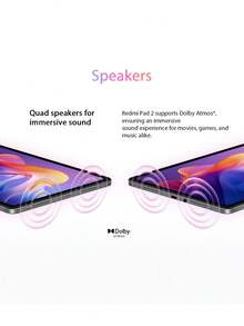 Redmi Pad 2 平板電腦 全球版 4GB+128GB MediaTek Helio G100-Ultra 處理器 Xiaomi HyperOS 2 作業系統 11 吋螢幕 2560 X 1600 解析度 9000mAh 電池 18W 快充 - 紫色 - 查看 6