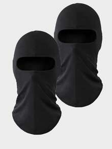 Set Balaclava Unisex Warna Polos 1 buah, 2 buah, 3 buah, Masker Wajah Penuh Satu Lubang untuk Bersepeda, Cocok untuk Jalan-jalan Sehari-hari dan Aktivitas Luar Ruangan - Gaya I - View 23