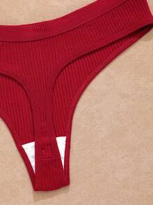 6pcs/Set Conjunto de Bragas Tanga G-String Cómodas Acanaladas Sin Costuras Sexy Triángulo T-Back Ropa Interior - Multicolor - Ver 9