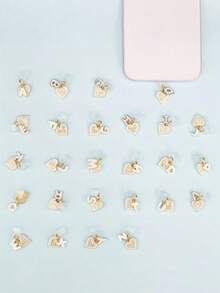 Cute Sparkling Rhinestone Heart Letter Type-C Dust Plug Suitable For E-Book Readers Phones Tablets And Other Devices Fun Tech Accessory Birthday Gift - Rhinestone Heart for Type-c - View 9