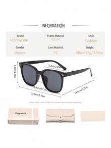Verywork1pc Fashion Geometric Brand Design Women's Sunglasses, Comes With Storage Case And Cleaning Cloth, Suitable For Daily Commute, Vacation Travel, Shopping, Photo Taking And Other Occasions. - Multicolor - View 4