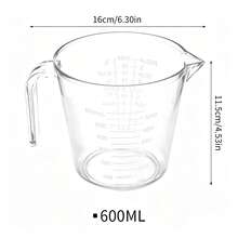 Set 3 Buah Gelas Ukur Transparan Berskala dengan Pegangan dan Corong, Gelas Ukur Plastik Berskala, Gelas Ukur Cairan Tahan Panas, Cocok untuk Memanggang, Kopi, Susu, dan Persiapan Dapur - transparan - View 8