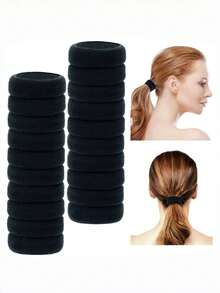 10 piezas de coleteros extra anchos y gruesos, bandas elásticas para fijar la coleta alta, coleteros de toalla esponjosos y elásticos que no dañan el cabello, accesorios para el cabello de mujer. Herramientas de peinado. - Multicolor - Ver 8