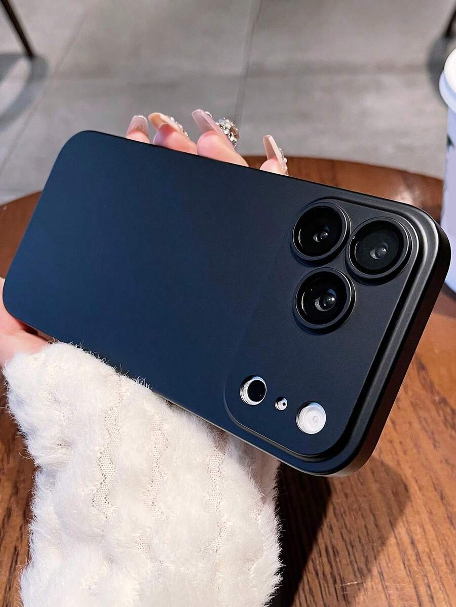Solid Color Lens Protection Soft Matte Phone Case Compatible With IPhone 17 Pro Max 17Pro 17 16 15 14 13 12 11 Pro Max Glass Lens Shockproof Back Cover