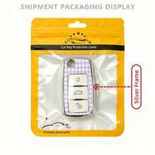 1pc Car Key Case-Fashion Prints,Suitable For Jetta Mk6, Polo Mk5, Golf Mk6, Tiguan Mk1, Passat B7, Passat NMS, Caddy Mk3, Beetle, Amarok, Touran Mk1. Advanced Soft-Touch, Does Not Block Signal, Unisex. - 3 Button Model AA - View 15