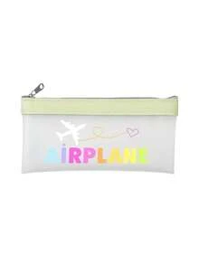 Airplane Theme Document Organizer/Passport Holder, Airplane Route, Travel Elements English Letter Print, Zipper Pouch, Cash Envelope, Passport Organizer, Transparent Bank Deposit Bag, Smooth Zipper Lightweight Portable. Travel, Vacation Boarding Document Storage, Daily Receipt And Stationery Organization, Suitable For Men And Women Travelers, Back To School Season, Travel Season Gift Choice, Practical Small Gift For Loved Ones And Friends - Multicolor - View 12