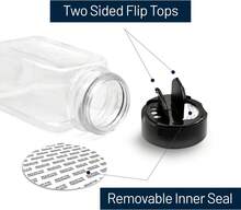 RoyalHouse 6 Pack 9.5 Oz Plastic Spice Jars With Black Cap, Clear And  Plastic Bottle Containers With Shaker Lids For Storing Spice, Herbs And - ColorA - View 3