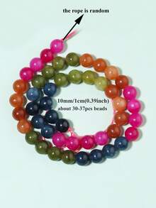 1 Strand 4/6/8/10mm Multicolor Natural Stone Beads Tourmaline Tiger Eye Agates Shell Loose Spacer Beads For Jewelry Making DIY Bracelets Accessories - Multicolor - View 26