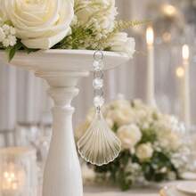 30PCS DIY New Elegant New Acrylic Crystal Drop Beads Christmas Ornaments Tree Decorations Garland Chandelier Hanging Crystals For Wedding Party Celebration Decor - Fan-shaped - View 7